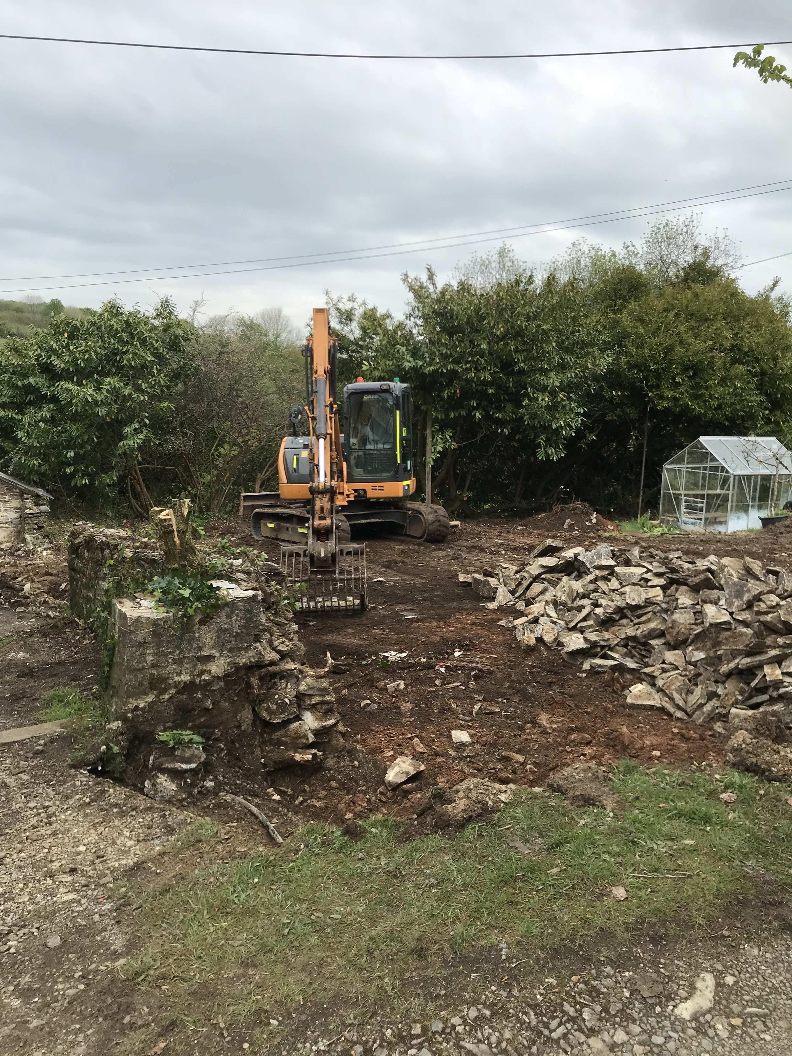 Digger groundworks in callington, cornwall