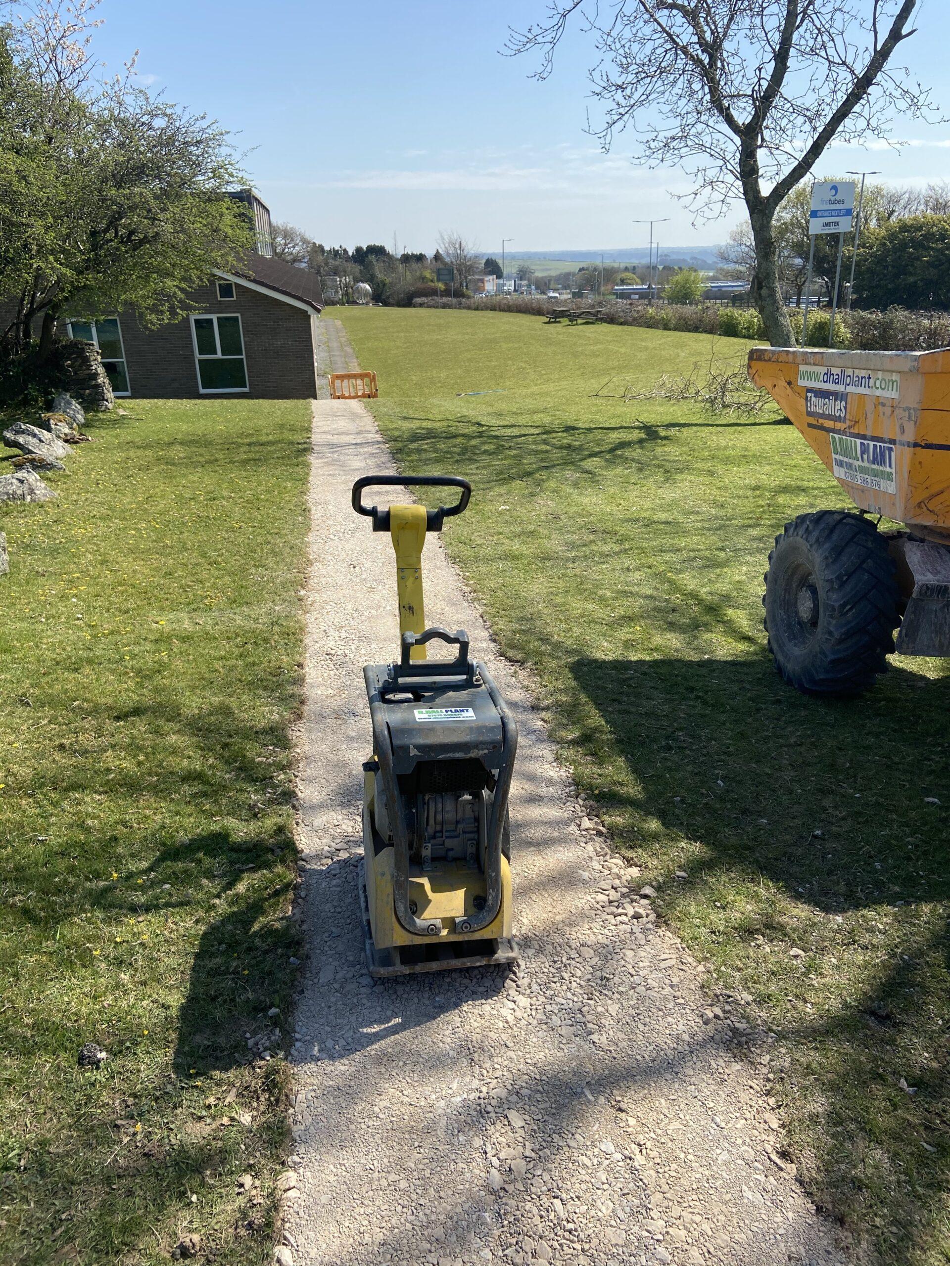 covid foothpath setup groundworks