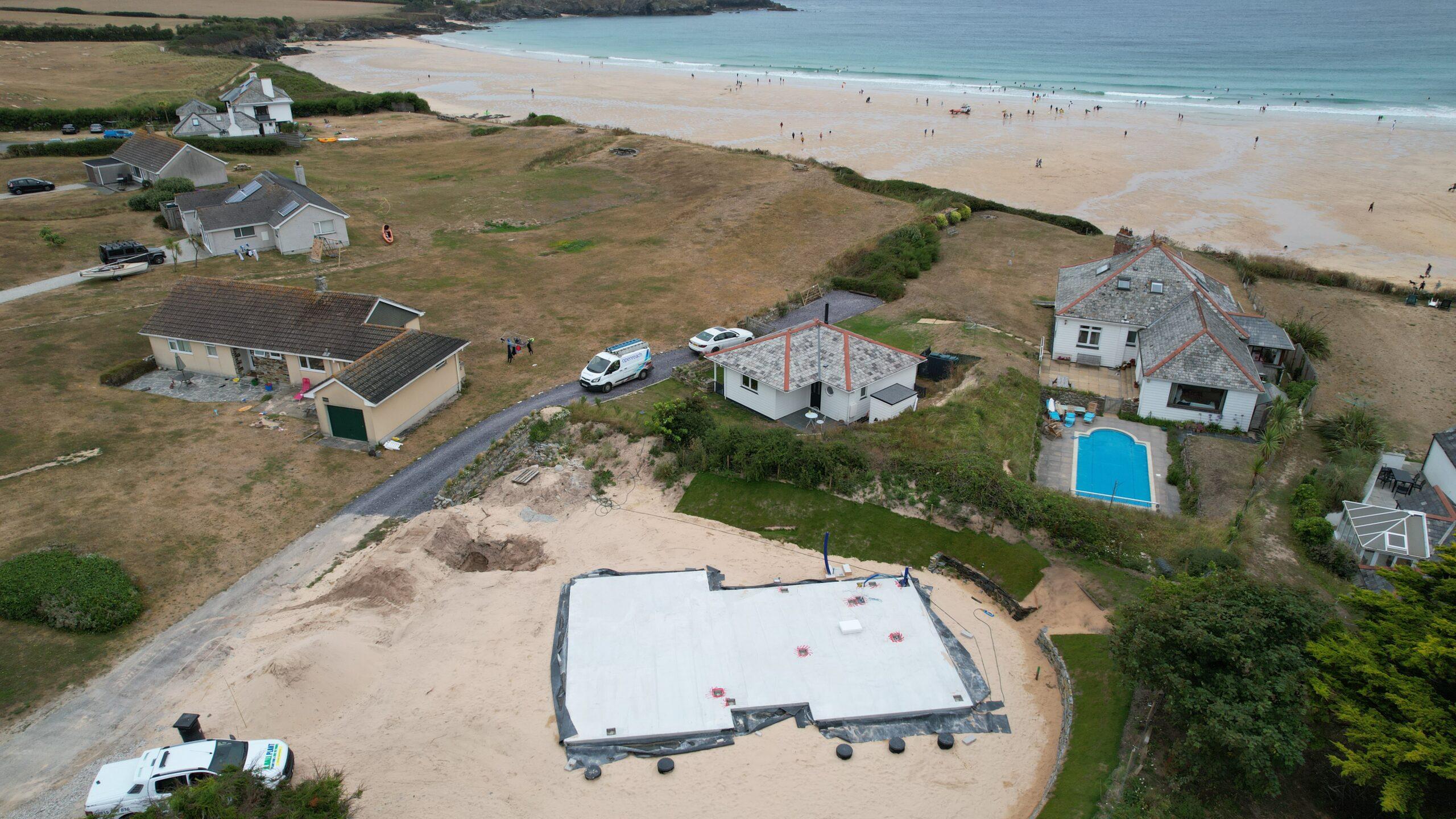 concrete ground setup in padstow